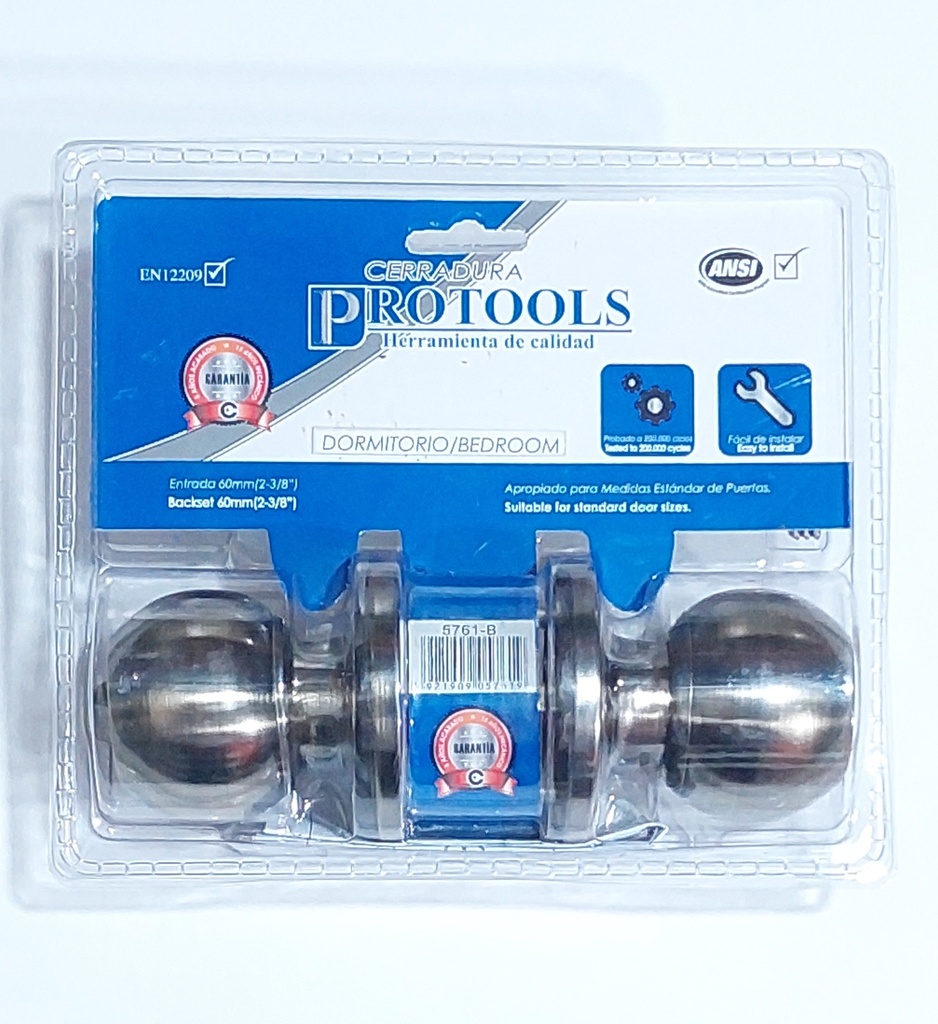 CERRADURA POMO PROTOOLS BRONCE P/DORMIT 5761-B AB