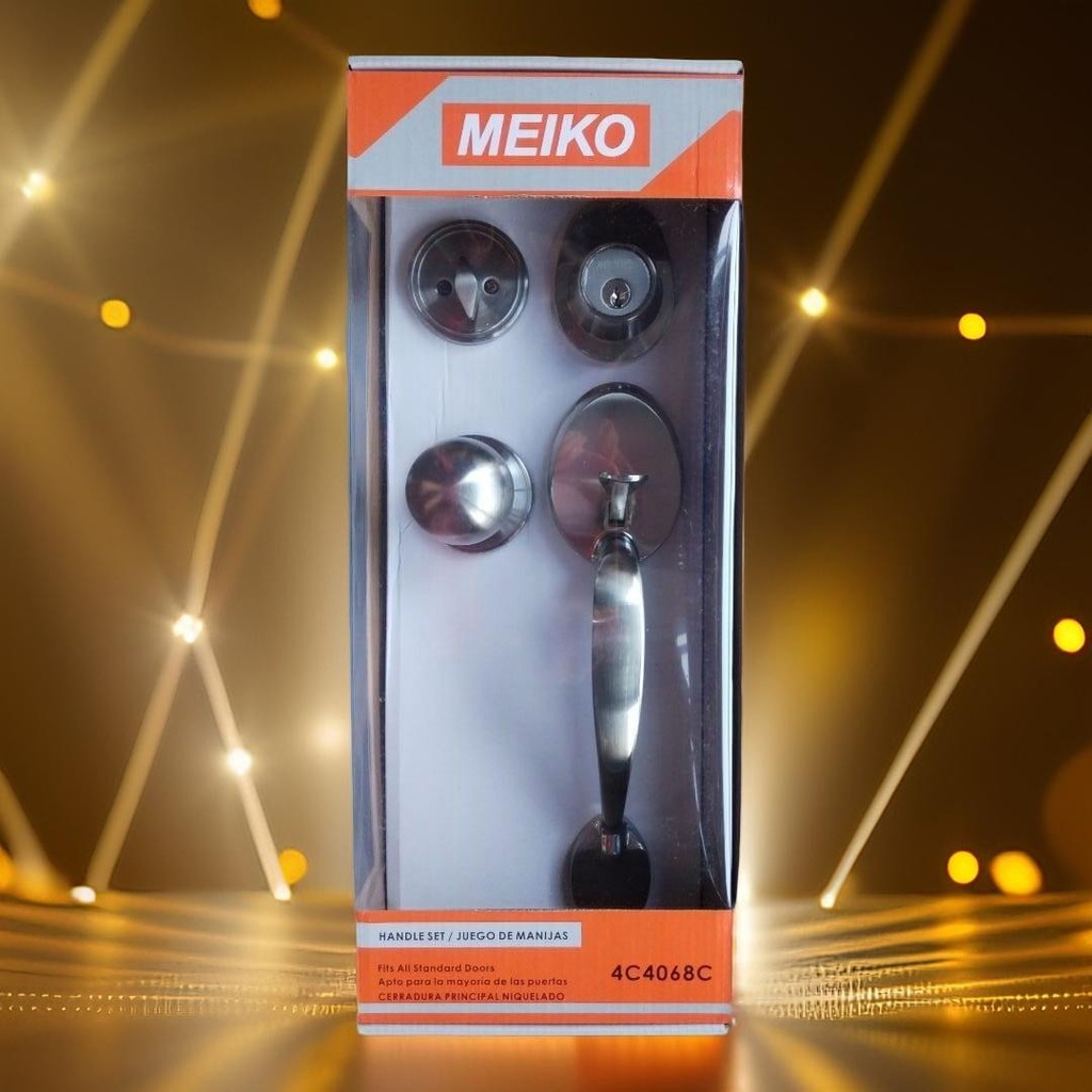 CERRADURA P/PUERTA PRINCIPAL MEIKO NIQUELADO 9910