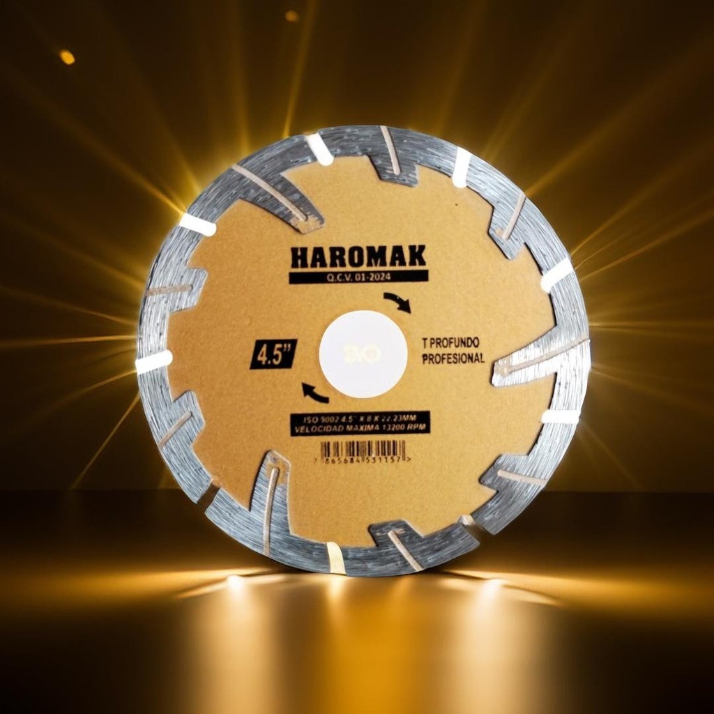 DISCO DIAMANTE 4 1/2 HAROMAK T PROFUNDO PROFESIONAL