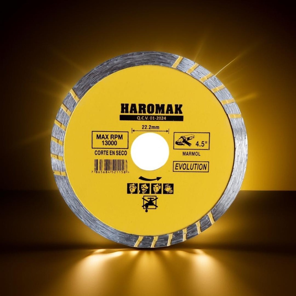 DISCO DIAMANTE 4 1/2 HAROMAK TURBO Y CONTINUO EVOLUTION
