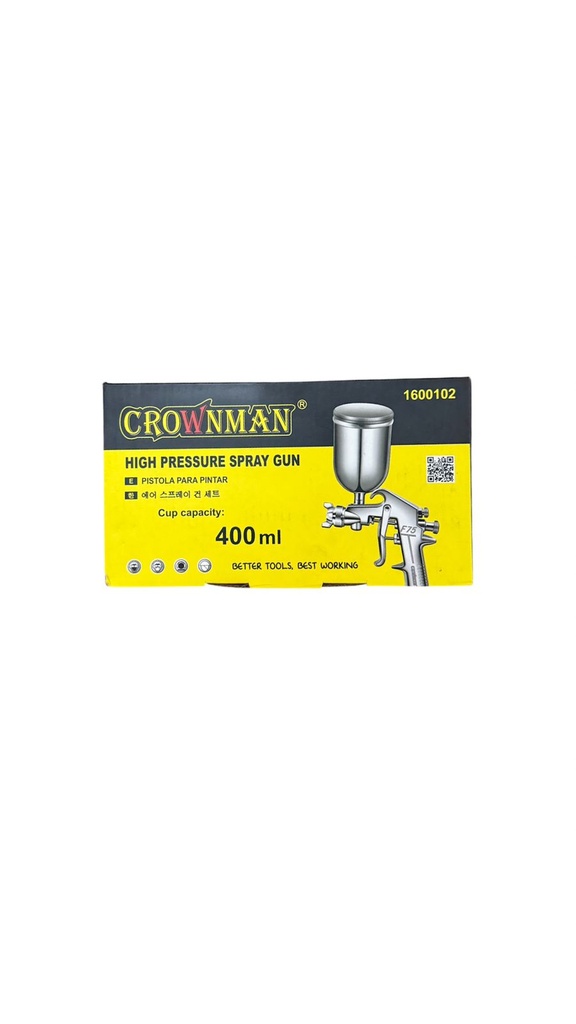 PISTOLA P/PINTAR 400ML CROWNMAN GRAVEDAD VASO ARRIBA