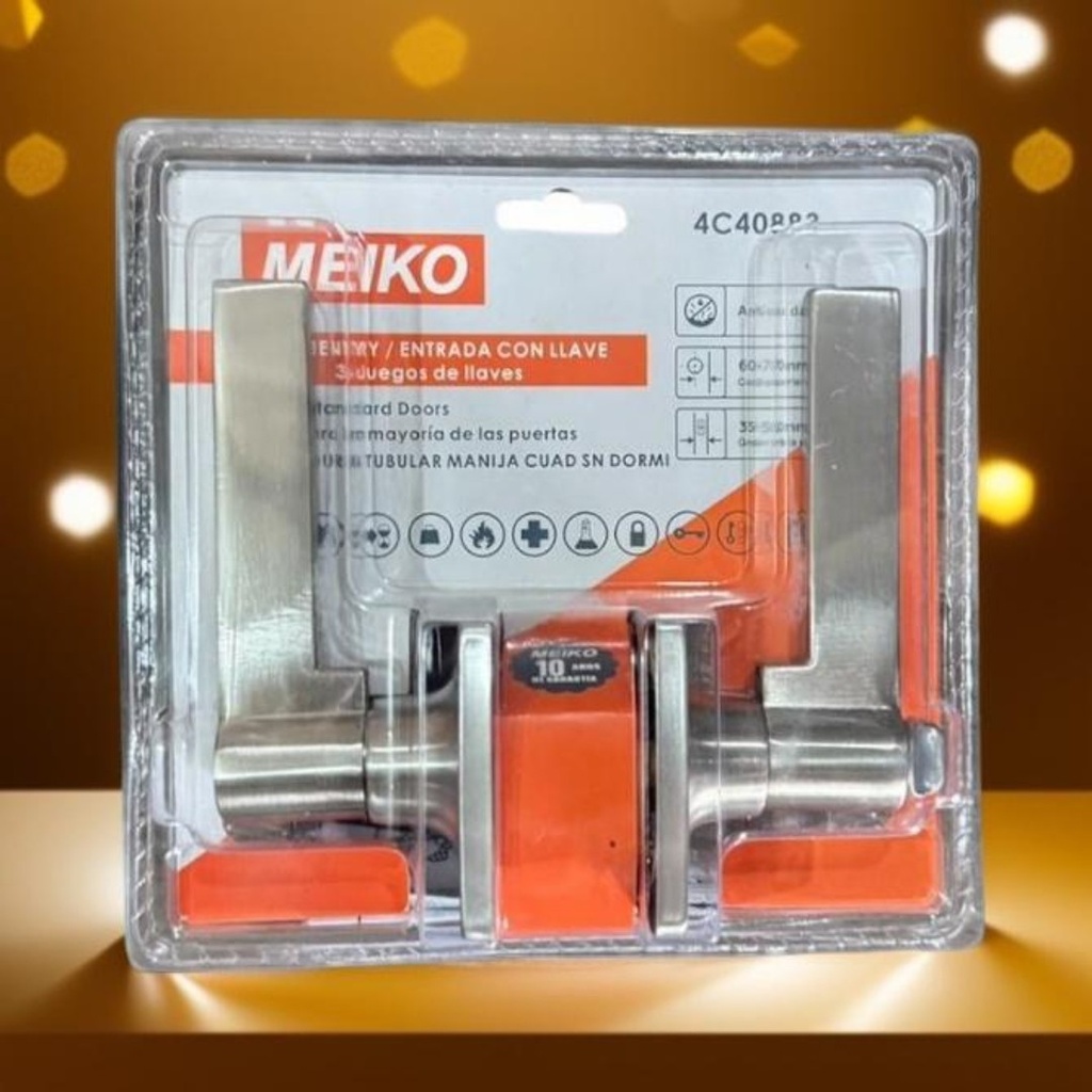 CERRADURA MANIJA CUAD NIQUELADA MEIKO P/DORMITORIO