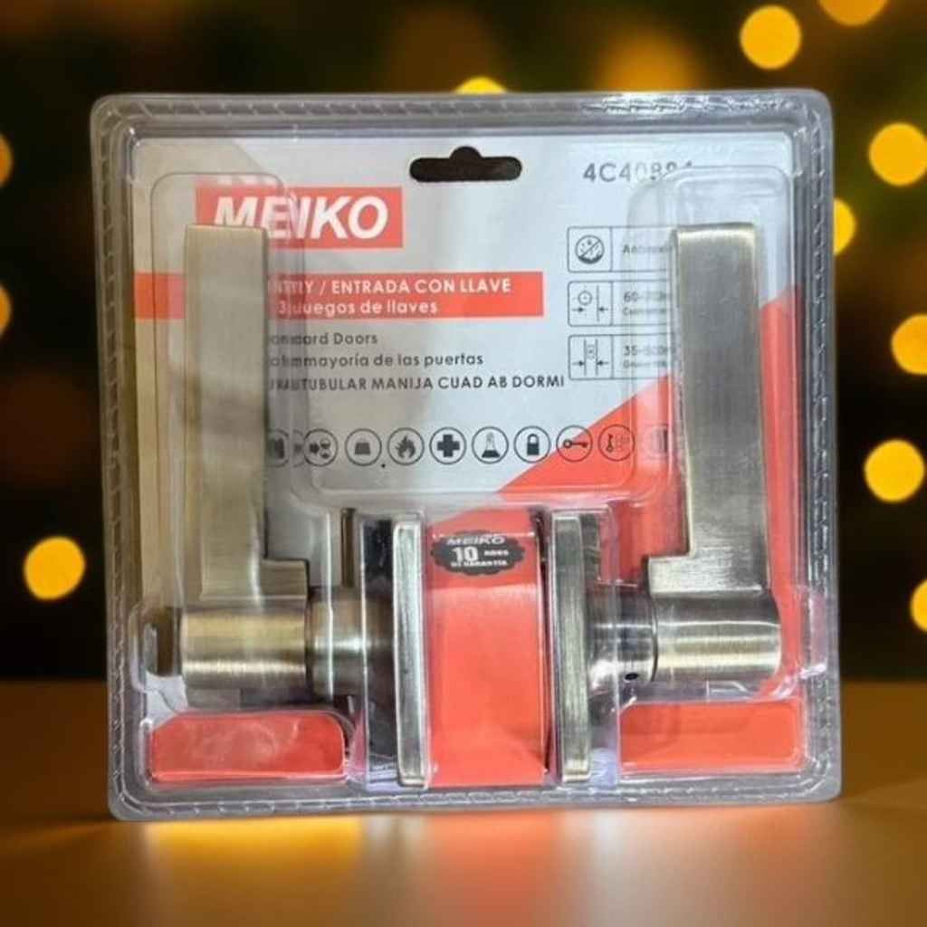 CERRADURA MANIJA CUAD BRONCE ANT MEIKO P/DORMITORIO