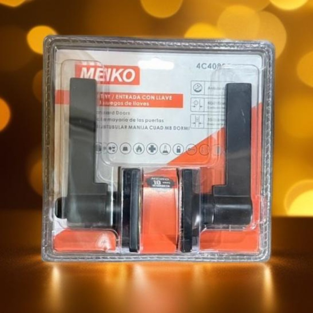 CERRADURA MANIJA CUAD NEGRO MATE MEIKO P/DORMITORIO