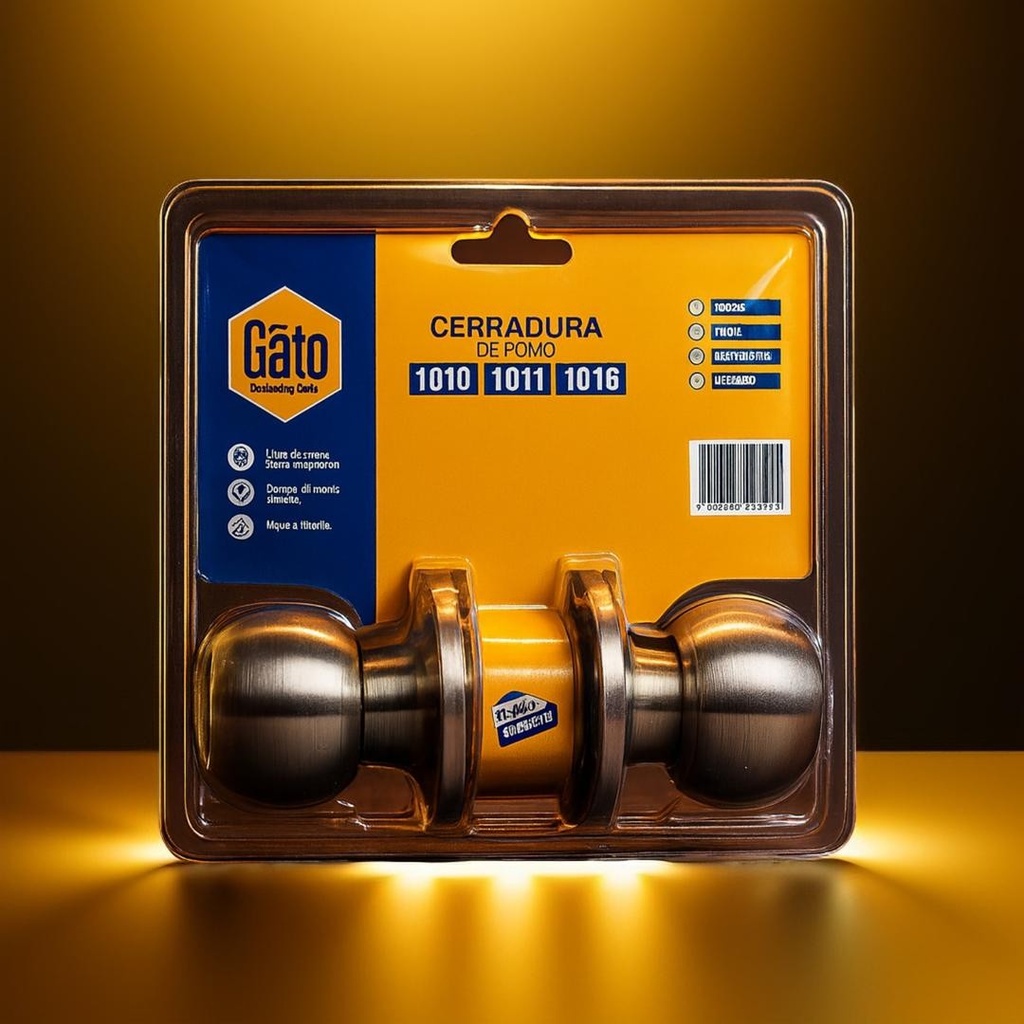 CERRADURA POMO GATO P/DORM NIQUELADO
