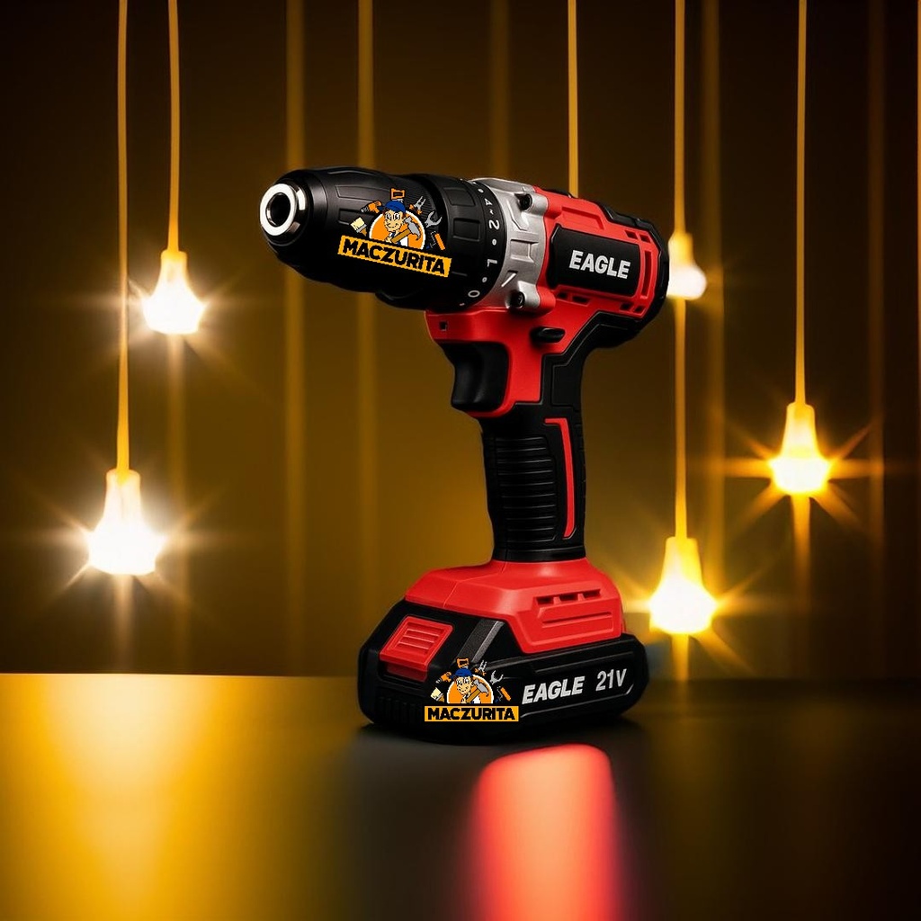 TALADRO INALAMBRICO 1/2´´ EAGLE PERCUTOR 21V - 1.5AH 0 - 400/1350 RPM TDT2001H