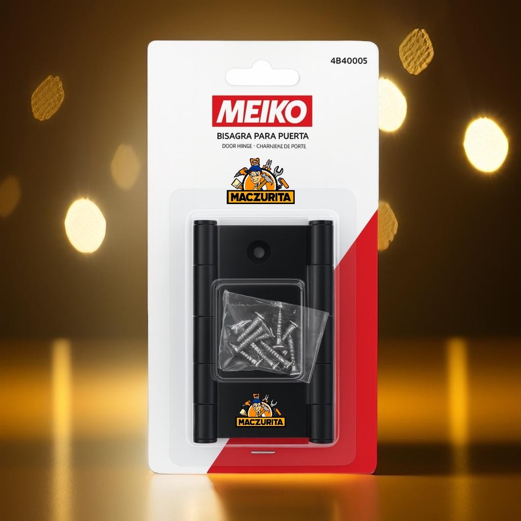 BISAGRA 3.5 NEGRO MATTE MEIKO 3.5X3.5X2MM 3PCS