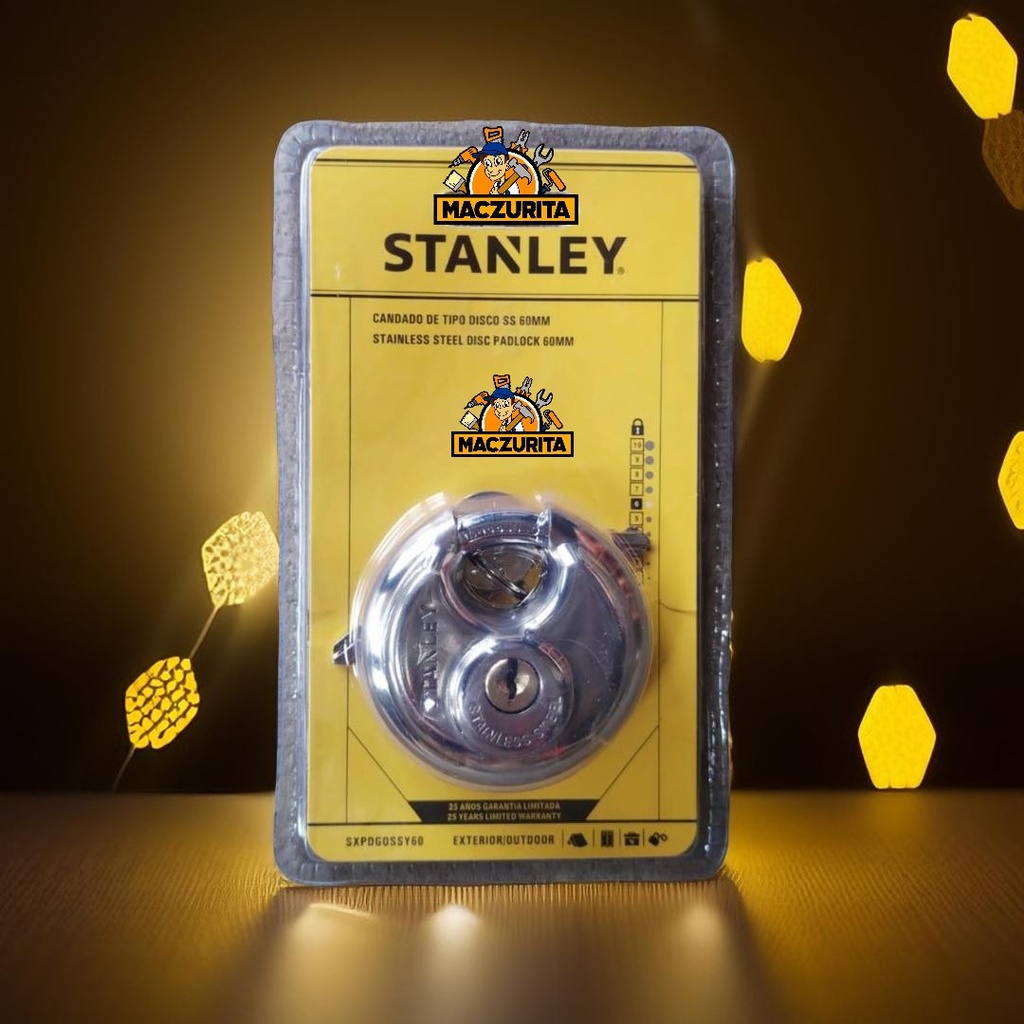 CANDADO ANTICIZALLA 60MM STANLEY DE ACERO TIPO DISCO T/ABUS