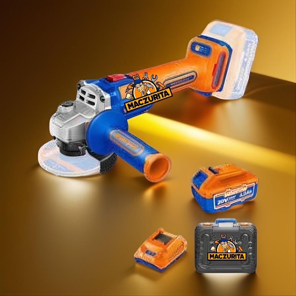 AMOLADORA 4 1/2 WADFOW INALAMBRICA BL 20V + 2 BAT 4.0AH + CARG + MALETA UWLAP532