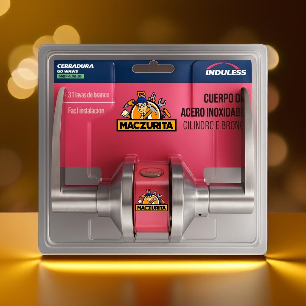 CERRADURA MANIJA INDULESS P/DORMITORIO NIQUELADA