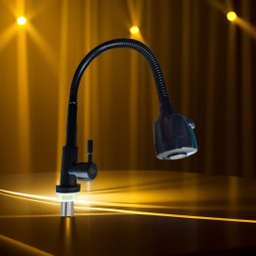 [FIO0019] LLAVE FR. FIORI FLEXIBLE NEGRO AC. INOX P/MESON C/DUCHA DOBLE FUNCION