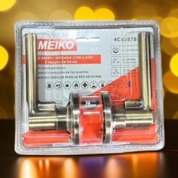 [4C40878] CERRADURA MANIJA RED BRONCE ANTIG MEIKO P/DORMITORIO