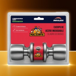 [050P] CERRADURA POMO INDULESS P/DORMITORIO NIQUELADA