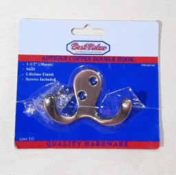 [01442AC] GANCHO DOBLE P/COLGAR AC COBRE EN BLISTER