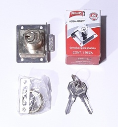 [24L] CERRADURA P/CAJON PHILLIPS MOD.24 DORADA CUADRADA
