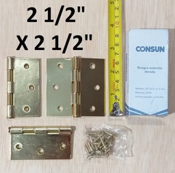 [252514QC] BISAGRA  2.5 X 2.5 CONSUN DOR. SET 3UNIDADES C/T