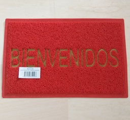 [2A10374] ALFOMBRA CAUCHO BIENVENID ROJA PEQ.