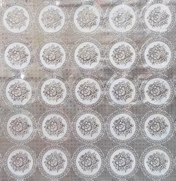 [2PMTU5P] PLAST. MANTEL PLATEADO FLOR EN CIRCULO 1,37M*20M/R 2PMTU5P