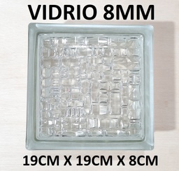 [326744] BLOQUE VIDRIO MOSAICO CLARO 19X19X8CM V-8MM