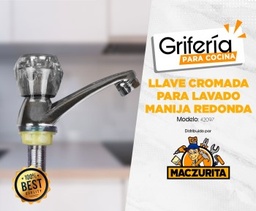 [42097] LLAVE LAVAMANOS CARDINAL POMO REDONDO