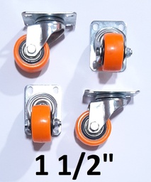 [4R22080] GARRUCHA GIRATORIA IND PVC TOMATE 1.5 CENTURY 4 PCS EN FUNDA