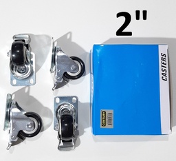 [4R22131] GARRUCHA GIRATORIA IND. PVC C/FRENO 2 NEGRA