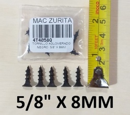 [4T4058Q] TORN.AGLOM. 0.60 X 8 NEGRO  5/8 X 8