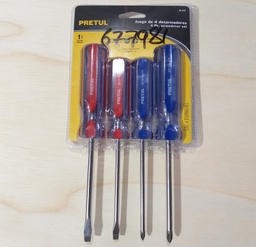 [677981] JGO DESTORNILLADORES 4PZ PRETUL
