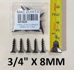 [687625] TORN.AGLOM. 0.75 X 8 NEGRO  3/4 X 8