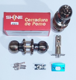 [7166] CERRADURA POMO SHINE BRONCE ANT P/DORMIT #607AB-ET