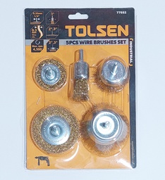 [77552] JGO CEPILLO PARA TALADRO 5PCS TOLSEN