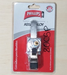[80CSP] CERRADURA P/VITRINA MOD 80C CROMADA BLISTER PHILIPS