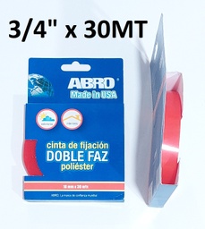 [ABR0047] CINTA DOBLE FAZ ABRO TRANSP 3/4X 30MT DF633