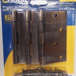 [B3-55LA350] BISAGRA FANAL 3.5 X 3.5 BRONCE ANTIG SET 3 UNIDADES