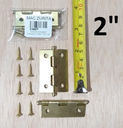 [C3807] BISAGRA 2.0 INDUMA DORADA C/TORN T1307-018 C/PASADOR