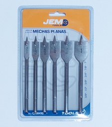 [CHI1416] JGO BROCA PALETA 6 PZS JEM 3/8 - 1´´