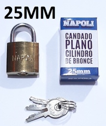 [CHI3966] CANDADO PLANO 25MM NAPOLI/SHINE