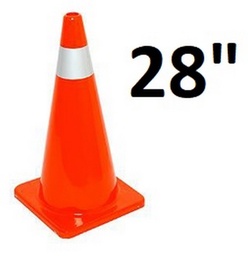 [CONO28] CONO DE SEGURIDAD 28 70CM CAUCHO C/BANDA REFLECT