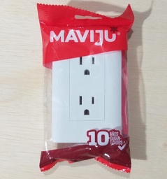 [EL080052] TOMA DOBLE POLARIZADO 15A 125/250V BLANCO AQ MAVIJU