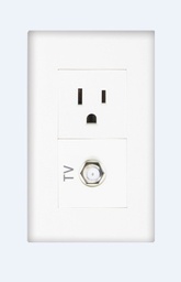 [EL080054] JACK TELEFONO RJ14 + COAXIAL BLANCO AQUA