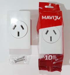 [EL080083] TOMA 220V 50A MAVIJU PATA DE GALLINA BLANCA P/EMPOTR