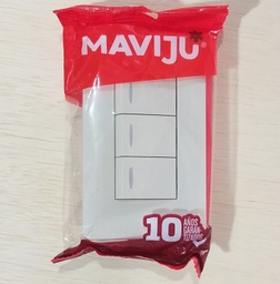 [EL100024] INTERRUPTOR TRIPLE 10A 125/250V MARFIL AQUA