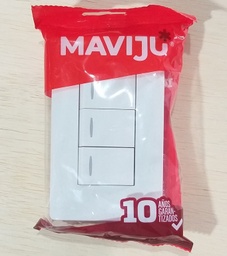 [EL100027] INTERRUPTOR TRIPLE CONMUTADO 10A 125/250V BLANCO AQ