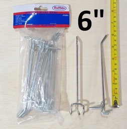 [F52052] GANCHO P/TABLERO ACANALADO 6 JGO (10 PCS)