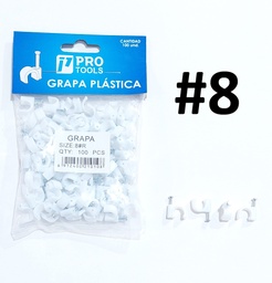 [G100020] GRAPA PLAST CUADR 8MM C/CLAVO PT