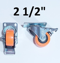 [G100649] GARRUCHA GIRATORIA 2 1/2 C/FRENO TOMATE