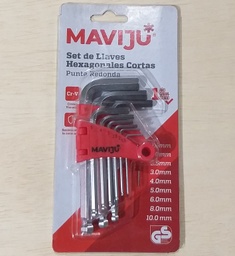 [HE043037] JGO LLAVE EXAGONALES MAVIJU PUNTA REDONDA CORTA YF700-97
