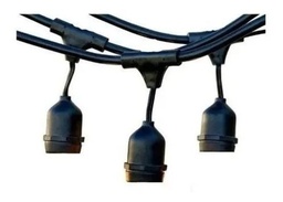 [MEL016] GUIRNALDA NEGRA 8MT 12 BOQUILLAS E27 ON LED