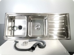 [BP02963] FREGADERO 2 POZOS BP CON ACCESORIOS 120X50X21 LUXURY PREMIUM