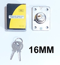 [555AYN] CERRADURA P/CAJON YALI NIQUELADA FINA 16MM